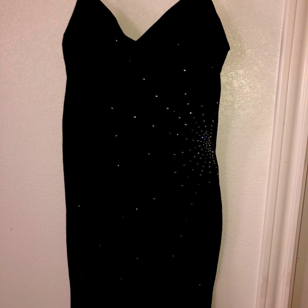 Firenze 100% genuine leather black mini dress